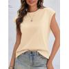 imageCicy Bell Womens Cap Sleeve Cotton Tank Tops Summer Casual Loose Fit T Shirts Crew Neck Basic TeeApricot