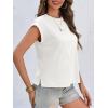 imageCicy Bell Womens Cap Sleeve Cotton Tank Tops Summer Casual Loose Fit T Shirts Crew Neck Basic TeeBeige