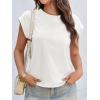 imageCicy Bell Womens Cap Sleeve Cotton Tank Tops Summer Casual Loose Fit T Shirts Crew Neck Basic TeeBeige