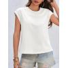 imageCicy Bell Womens Cap Sleeve Cotton Tank Tops Summer Casual Loose Fit T Shirts Crew Neck Basic TeeBeige