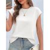imageCicy Bell Womens Cap Sleeve Cotton Tank Tops Summer Casual Loose Fit T Shirts Crew Neck Basic TeeBeige