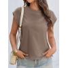imageCicy Bell Womens Cap Sleeve Cotton Tank Tops Summer Casual Loose Fit T Shirts Crew Neck Basic TeeBrown
