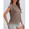 imageCicy Bell Womens Cap Sleeve Cotton Tank Tops Summer Casual Loose Fit T Shirts Crew Neck Basic TeeBrown