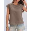 imageCicy Bell Womens Cap Sleeve Cotton Tank Tops Summer Casual Loose Fit T Shirts Crew Neck Basic TeeBrown