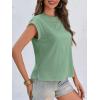 imageCicy Bell Womens Cap Sleeve Cotton Tank Tops Summer Casual Loose Fit T Shirts Crew Neck Basic TeeGreen