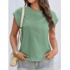 imageCicy Bell Womens Cap Sleeve Cotton Tank Tops Summer Casual Loose Fit T Shirts Crew Neck Basic TeeGreen