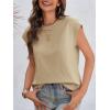 imageCicy Bell Womens Cap Sleeve Cotton Tank Tops Summer Casual Loose Fit T Shirts Crew Neck Basic TeeKhaki