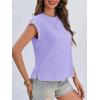 imageCicy Bell Womens Cap Sleeve Cotton Tank Tops Summer Casual Loose Fit T Shirts Crew Neck Basic TeePurple