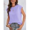 imageCicy Bell Womens Cap Sleeve Cotton Tank Tops Summer Casual Loose Fit T Shirts Crew Neck Basic TeePurple
