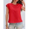 imageCicy Bell Womens Cap Sleeve Cotton Tank Tops Summer Casual Loose Fit T Shirts Crew Neck Basic TeeRed