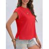 imageCicy Bell Womens Cap Sleeve Cotton Tank Tops Summer Casual Loose Fit T Shirts Crew Neck Basic TeeRed