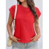 imageCicy Bell Womens Cap Sleeve Cotton Tank Tops Summer Casual Loose Fit T Shirts Crew Neck Basic TeeRed