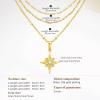imageCicy Bell Womens Four Point Star Layered Necklaces 18k Gold Plated Stackable Pendant Necklace Cubic Zirconia Long Necklace Sets Good Luck Trend Jewelry GiftYellow Gold