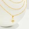 imageCicy Bell Womens Four Point Star Layered Necklaces 18k Gold Plated Stackable Pendant Necklace Cubic Zirconia Long Necklace Sets Good Luck Trend Jewelry GiftYellow Gold
