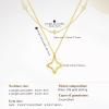 imageCicy Bell Womens Four Point Star Necklace Sets Double Layer Chain 18k Gold Plated Cubic Zirconia Mother of Pearl Lucky Pendant NecklaceGold