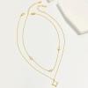 imageCicy Bell Womens Four Point Star Necklace Sets Double Layer Chain 18k Gold Plated Cubic Zirconia Mother of Pearl Lucky Pendant NecklaceGold