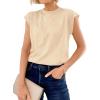 imageCicy Bell Womens Cap Sleeve Cotton Tank Tops Summer Casual Loose Fit T Shirts Crew Neck Basic TeeApricot