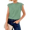 imageCicy Bell Womens Cap Sleeve Cotton Tank Tops Summer Casual Loose Fit T Shirts Crew Neck Basic TeeGreen
