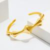 imageCicy Bell 18k Gold Plated Cuff Bangle Bracelet for Women Bone Joint Wide Open Vintage Bracelets Trendy Birthday Jewelry GiftsCuff Bracelets