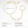 imageCicy Bell Hand Chain 18k Gold Plated Bracelet for Women Trendy Teardrop Cubic Zirconia Adjustable Finger Ring Slave Dainty Bracelets Jewelry GiftsGold