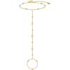imageCicy Bell Hand Chain 18k Gold Plated Bracelet for Women Trendy Teardrop Cubic Zirconia Adjustable Finger Ring Slave Dainty Bracelets Jewelry GiftsGold