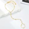imageCicy Bell Hand Chain 18k Gold Plated Bracelet for Women Trendy Teardrop Cubic Zirconia Adjustable Finger Ring Slave Dainty Bracelets Jewelry GiftsGold