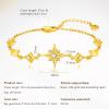 imageCicy Bell Womens 18k Gold Plated Four Point Star Bracelets Cubic Zirconia Cross Station Link Bracelets Trend Jewelry Gift 69quot19quot ExtenderStyle AFour Point Star