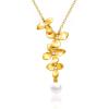 imageCicy Bell Floral Pendant Necklace for Women Trendy 18k Gold Plated Shell Pearl Cubic Zirconia Dainty Long Y Necklace Jewelry GiftsGold