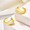 imageCicy Bell 18k Gold Plated Chunky Earrings for Womens Teardrop Cubic Zirconia Stud Earrings for GiftsGold