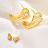 imageCicy Bell 18k Gold Plated Chunky Earrings for Womens Teardrop Cubic Zirconia Stud Earrings for GiftsGold