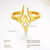 imageCicy Bell 18k Gold Plated Rings for Women Personalized Irregular Horn Cubic Zirconia Open Adjustable Stackable Rings Jewerly GiftsGold