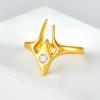 imageCicy Bell 18k Gold Plated Rings for Women Personalized Irregular Horn Cubic Zirconia Open Adjustable Stackable Rings Jewerly GiftsGold