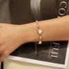 imageCicy Bell Womens 18k Gold Plated Bracelets Moonstone Lucky Heart Charm Adjustable Bracelets 669quot with 2quot ExtenderGold