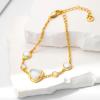 imageCicy Bell Womens 18k Gold Plated Bracelets Moonstone Lucky Heart Charm Adjustable Bracelets 669quot with 2quot ExtenderGold