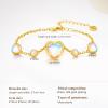 imageCicy Bell Womens 18k Gold Plated Bracelets Moonstone Lucky Heart Charm Adjustable Bracelets 669quot with 2quot ExtenderGold