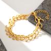 imageCicy Bell Womens 18k Gold Plated Wishbone Bracelets Good Luck Protection Station Link Bracelets Trend Jewelry Gift 71quot 19quot ExtenderStyle AWishbone