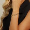 imageCicy Bell Womens 18k Gold Plated Wishbone Bracelets Good Luck Protection Station Link Bracelets Trend Jewelry Gift 71quot 19quot ExtenderStyle AWishbone