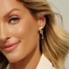 imageCicy Bell Womens Platinum Plated Cubic Zirconia Elegant Twsit Wave Matte Dangle Earrings for GiftsGold