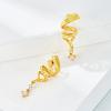 imageCicy Bell Womens Platinum Plated Cubic Zirconia Elegant Twsit Wave Matte Dangle Earrings for GiftsGold