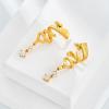 imageCicy Bell Womens Platinum Plated Cubic Zirconia Elegant Twsit Wave Matte Dangle Earrings for GiftsGold