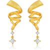 imageCicy Bell Womens Platinum Plated Cubic Zirconia Elegant Twsit Wave Matte Dangle Earrings for GiftsGold