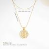imageCicy Bell 18k Gold Plated Layered Necklaces for Women Trendy Retro Circle Coin Pendant Necklace for Jewelry Birthday GiftsGold