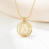 imageCicy Bell 18k Gold Plated Layered Necklaces for Women Trendy Retro Circle Coin Pendant Necklace for Jewelry Birthday GiftsGold