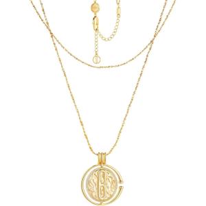 imageCicy Bell 18k Gold Plated Layered Necklaces for Women Trendy Retro Circle Coin Pendant Necklace for Jewelry Birthday GiftsGold