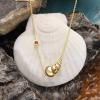 imageCicy Bell Womens 18k Gold Plated Conch Shape Pendant Necklace Flatback Rhinestones Reversible Animal Necklace Trend Jewelry Gift 177quot  19quot ExtenderConch Pendant