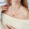 imageCicy Bell Womens 18k Gold Plated Conch Shape Pendant Necklace Flatback Rhinestones Reversible Animal Necklace Trend Jewelry Gift 177quot  19quot ExtenderConch Pendant