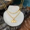 imageCicy Bell Womens Lucky Number Necklace 18k Gold Plated Dainty 444777 Chain Layering Necklace Gifts 177 with 2 ExtenderStyle AGold