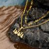 imageCicy Bell Womens Lucky Number Necklace 18k Gold Plated Dainty 444777 Chain Layering Necklace Gifts 177 with 2 ExtenderStyle AGold