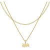 imageCicy Bell Womens Lucky Number Necklace 18k Gold Plated Dainty 444777 Chain Layering Necklace Gifts 177 with 2 ExtenderStyle AGold