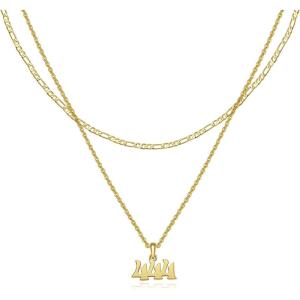 imageCicy Bell Womens Lucky Number Necklace 18k Gold Plated Dainty 444777 Chain Layering Necklace Gifts 177 with 2 ExtenderStyle AGold